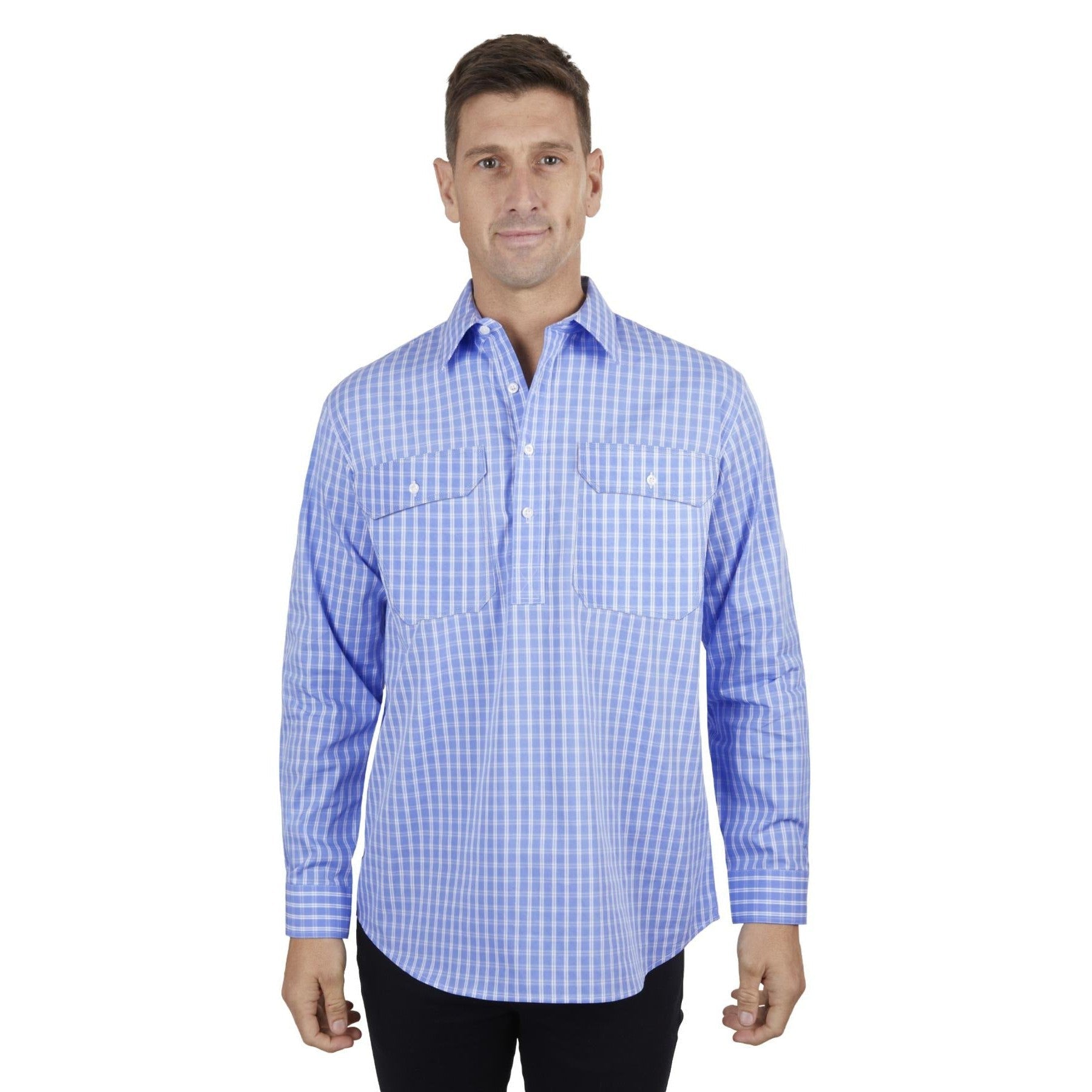 HARD SLOG MENS RON HALF PLACKET SHIRT-Ranges Country