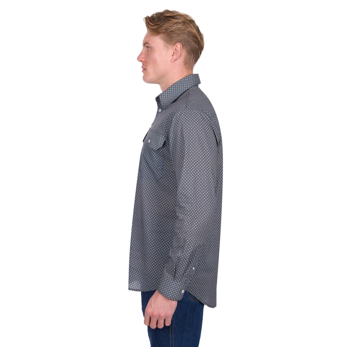 HARD SLOG MENS TOMSON HALF BUTTON SHIRT
