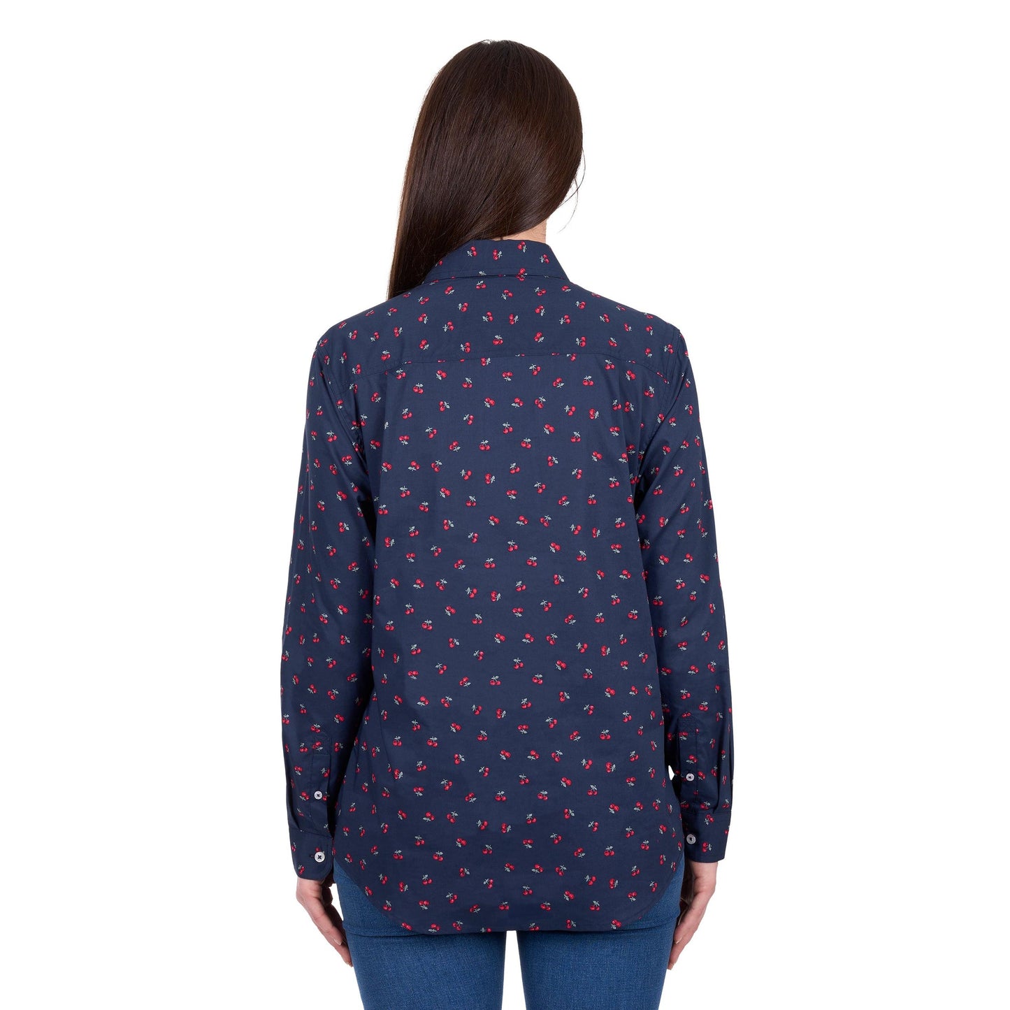 HARD SLOG WOMENS CHERRY HALF BUTTON SHIRT