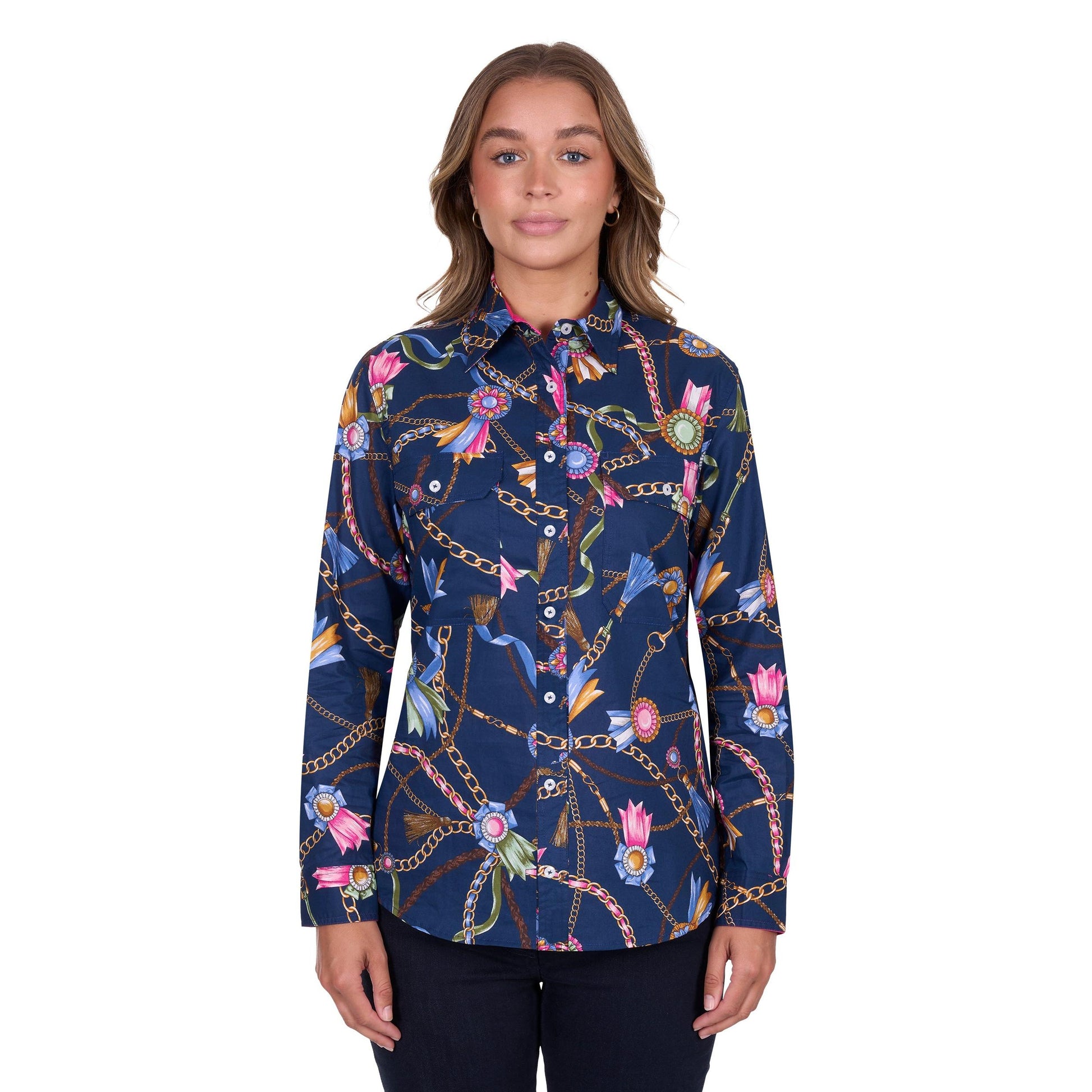 HARD SLOG WOMENS JOLIE FULL BUTTON SHIRT-Ranges Country