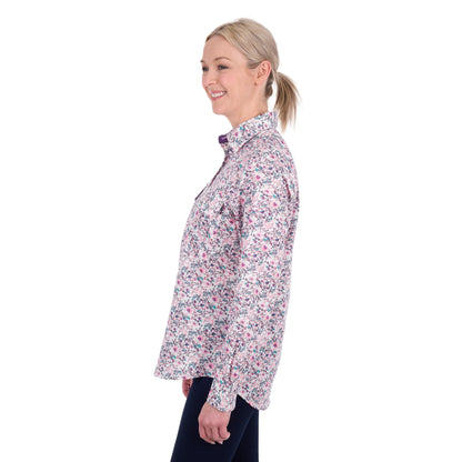 HARD SLOG WOMENS JOYCE HALF BUTTON SHIRT