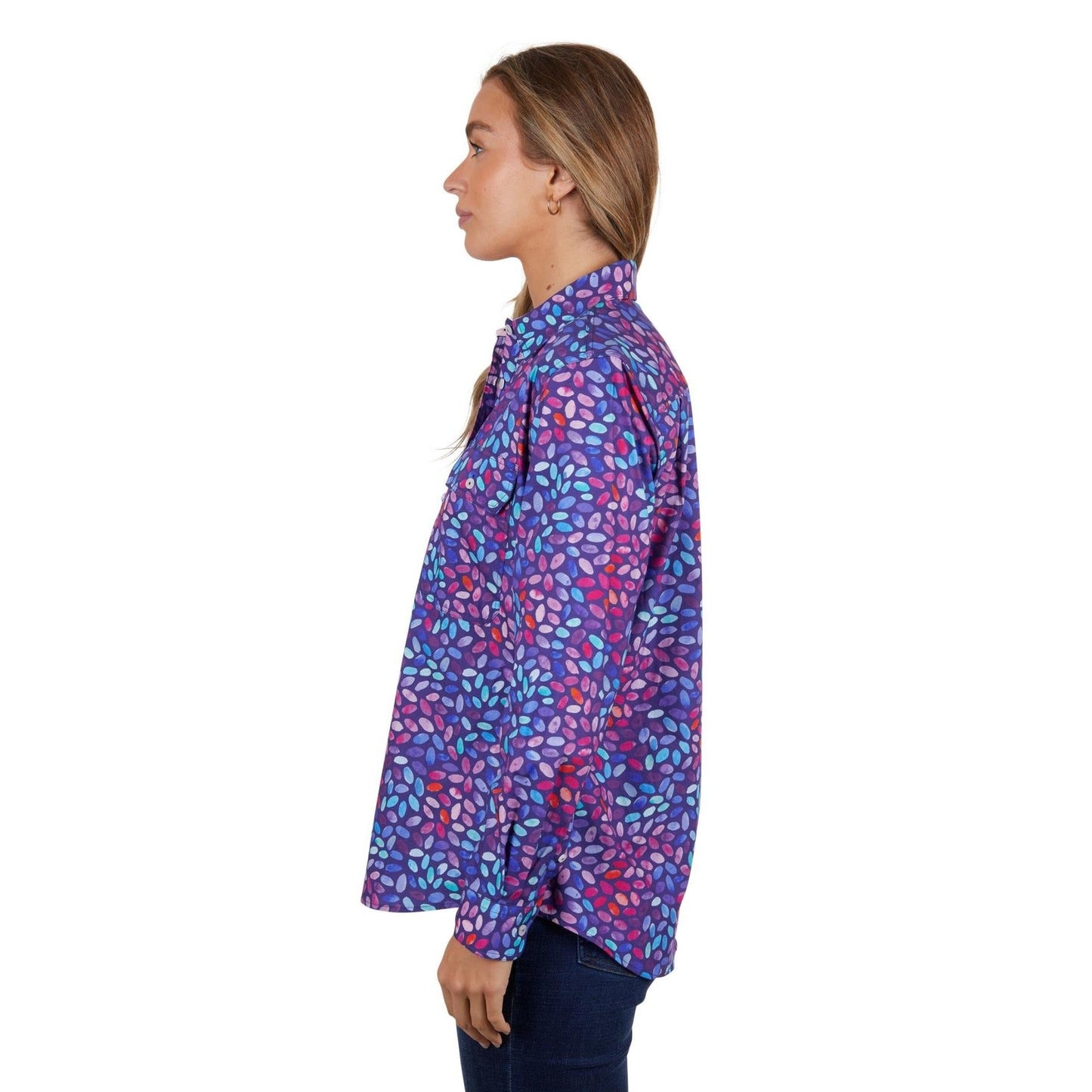 HARD SLOG WOMENS JUNE HALF PLACKET SHIRT