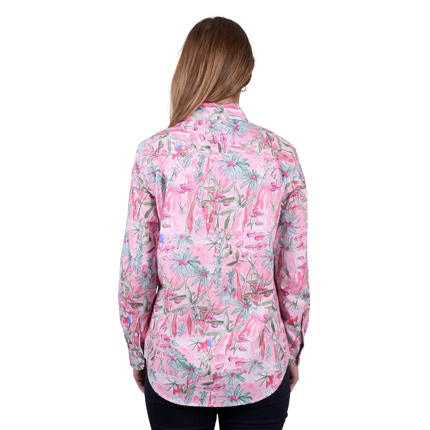 HARD SLOG WOMENS MILL HALF BUTTON SHIRT