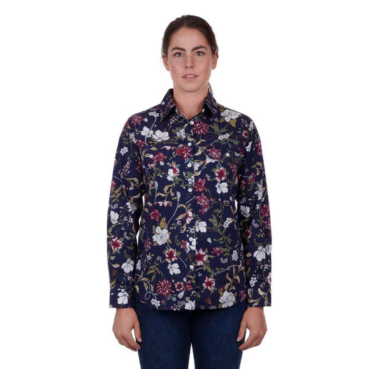 HARD SLOG WOMENS SARAH HALF BUTTON SHIRT-Ranges Country