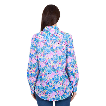 HARD SLOG WOMENS TRIXIE HALF BUTTON SHIRT
