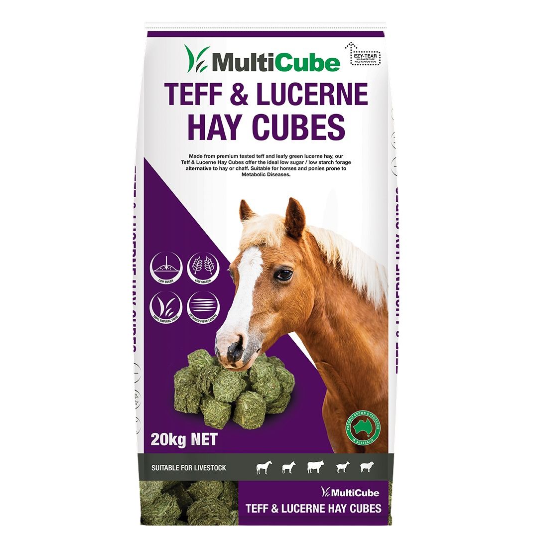 HAY CUBES LUCERNE/TEFF 20KG-Ranges Country