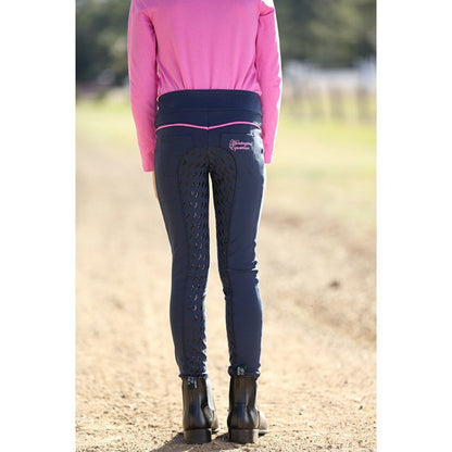 HUNTINGTON GIRLS PULL ON FULL SEAT GEL STRETCH BREECHES