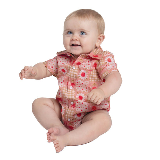 JUST COUNTRY INFANT FRANKIE PEACH DAISIES JUMPSUIT