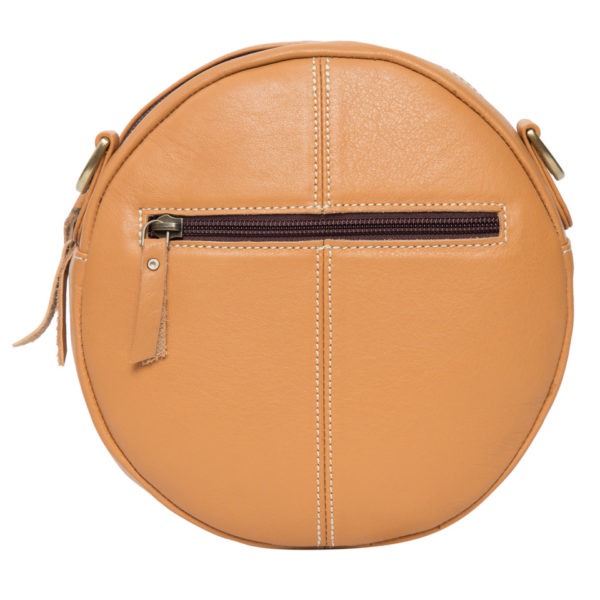 JAMAICA ROUND TOOLED LEATHER COWHIDE BAG
