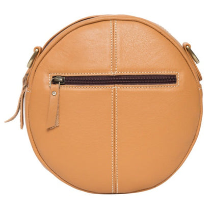 JAMAICA ROUND TOOLED LEATHER COWHIDE BAG