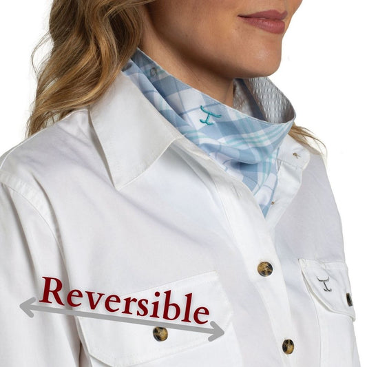 JUST COUNTRY CARLEE BLUEBELL / ICE DOUBLE SIDED SCARF-Ranges Country