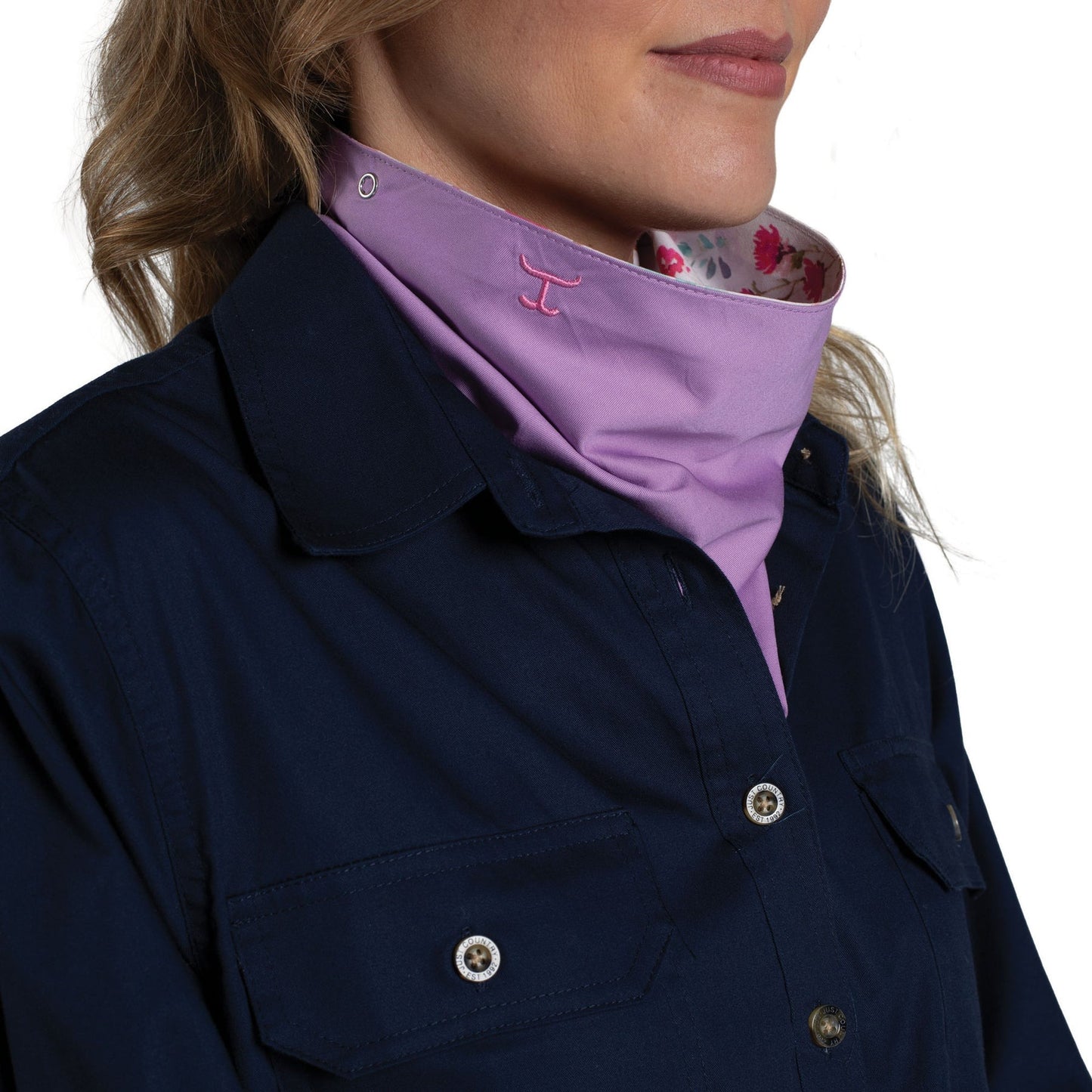 JUST COUNTRY CARLEE ORCHID / WILDFLOWERS DOUBLE SIDED SCARF