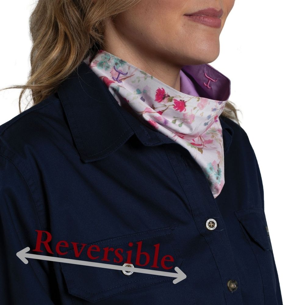 JUST COUNTRY CARLEE ORCHID / WILDFLOWERS DOUBLE SIDED SCARF-Ranges Country