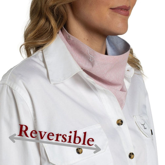 JUST COUNTRY CARLEE POWDER PINK / BLUE DOUBLE SIDED SCARF-Ranges Country