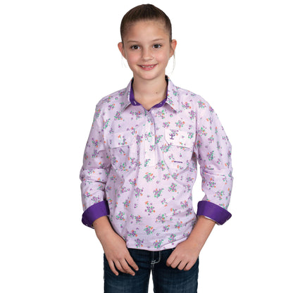 JUST COUNTRY GIRLS HARPER HALF BUTTON SHIRT-Ranges Country