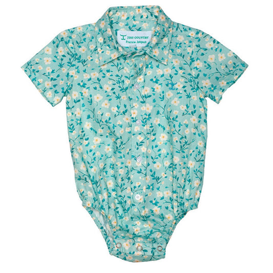 JUST COUNTRY INFANT FRANKIE TURQUOISE FLORAL JUMPSUIT-Ranges Country