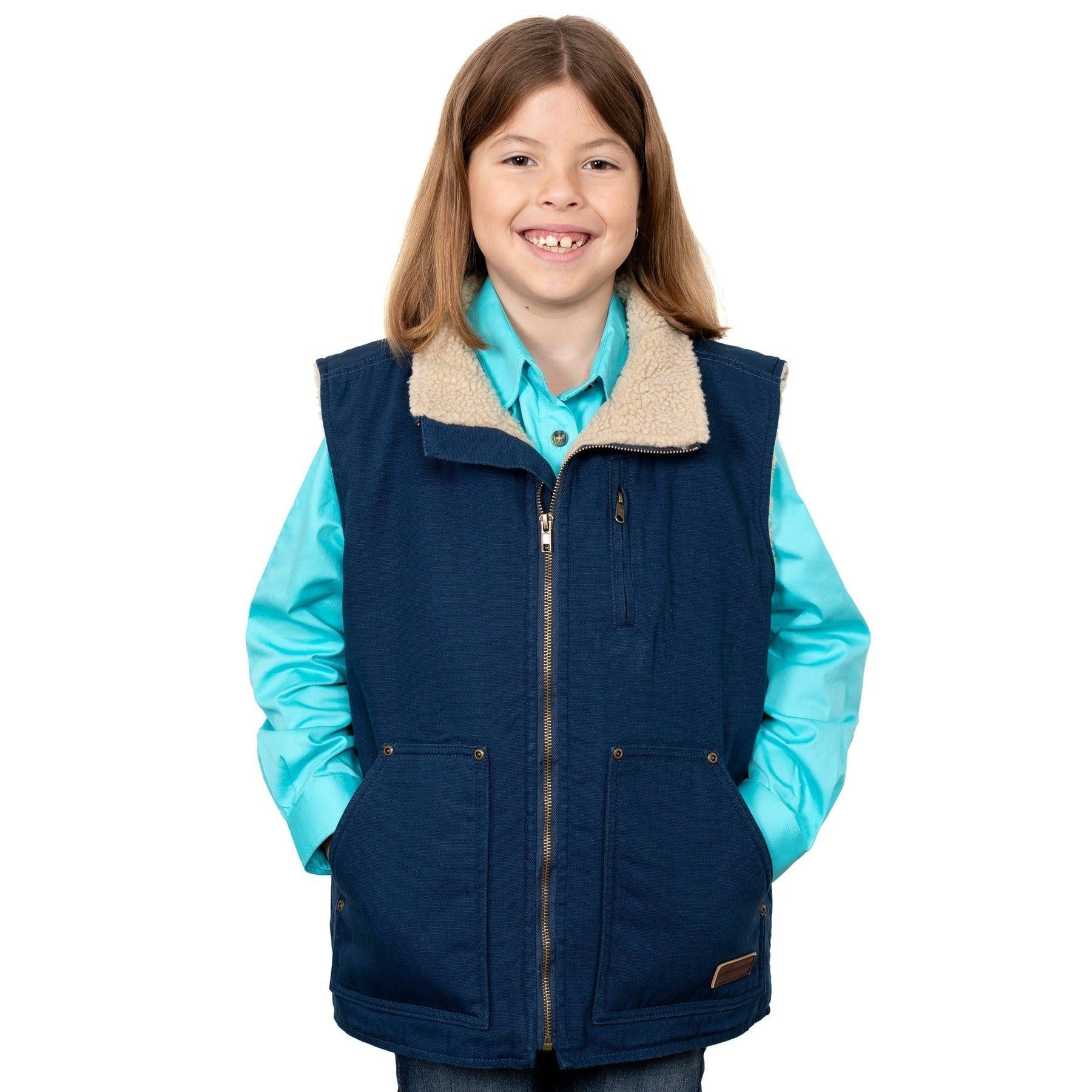 JUST COUNTRY KIDS DIAMANTINA SHERPA VEST-Ranges Country