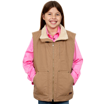 JUST COUNTRY KIDS DIAMANTINA SHERPA VEST-Ranges Country