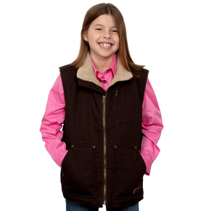 JUST COUNTRY KIDS DIAMANTINA SHERPA VEST-Ranges Country