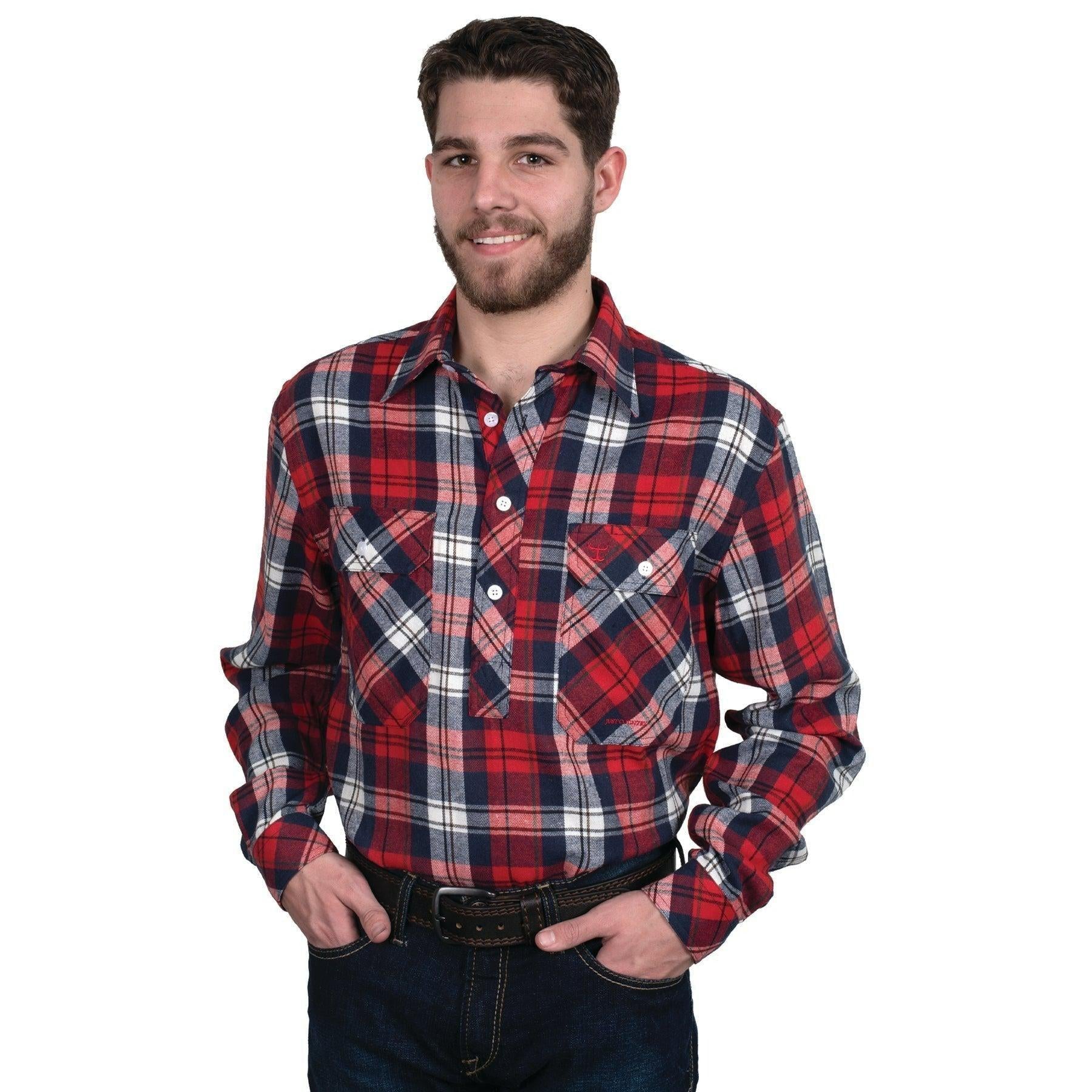 JUST COUNTRY MENS CAMERON FLANNEL SHIRT-Ranges Country