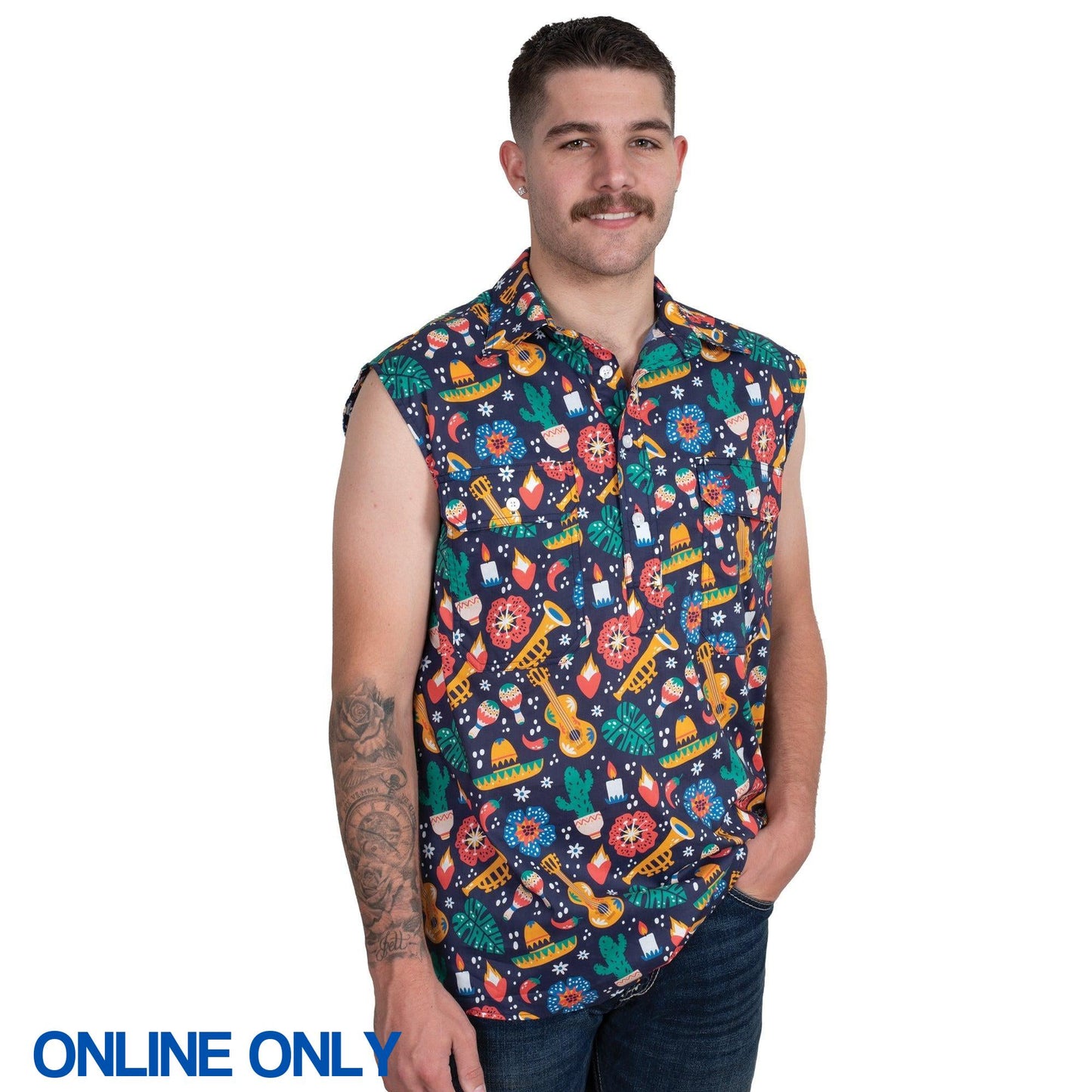 JUST COUNTRY MENS LOGAN SLEEVELESS SHIRT-Ranges Country