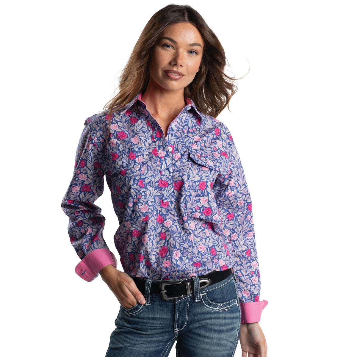 JUST COUNTRY WOMENS GEORGIE CHRYSANTHEMUM SHIRT-Ranges Country