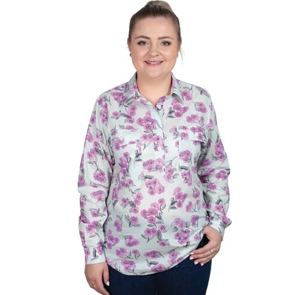 JUST COUNTRY WOMENS GEORGIE HALF BUTTON SHIRT-Ranges Country