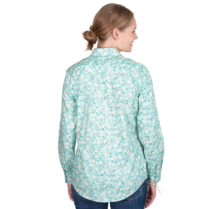 JUST COUNTRY WOMENS GEORGIE TURQUOISE FLORAL SHIRT