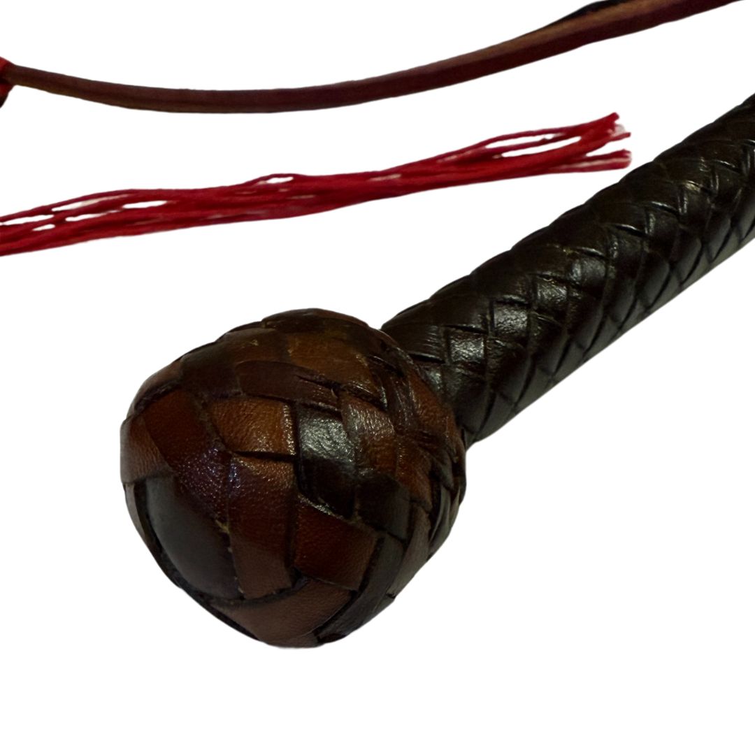 LOCALLY HAND CRAFTED 6FT 12 PLAIT KANGAROO HIDE WHIP
