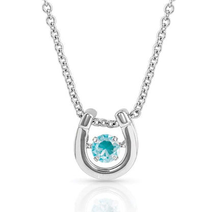 MONTANA DANCING BIRTHSTONE HORSESHOE NECKLACE