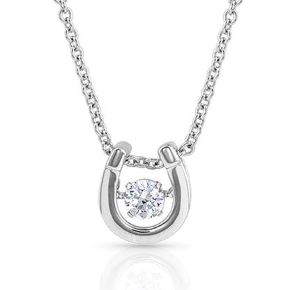 MONTANA DANCING BIRTHSTONE HORSESHOE NECKLACE