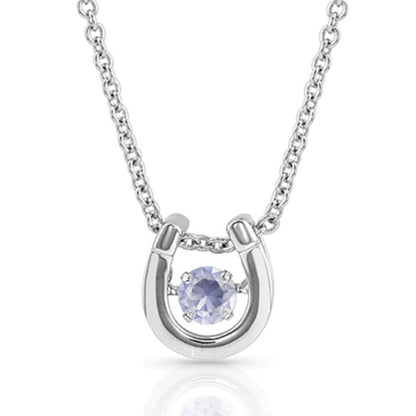 MONTANA DANCING BIRTHSTONE HORSESHOE NECKLACE