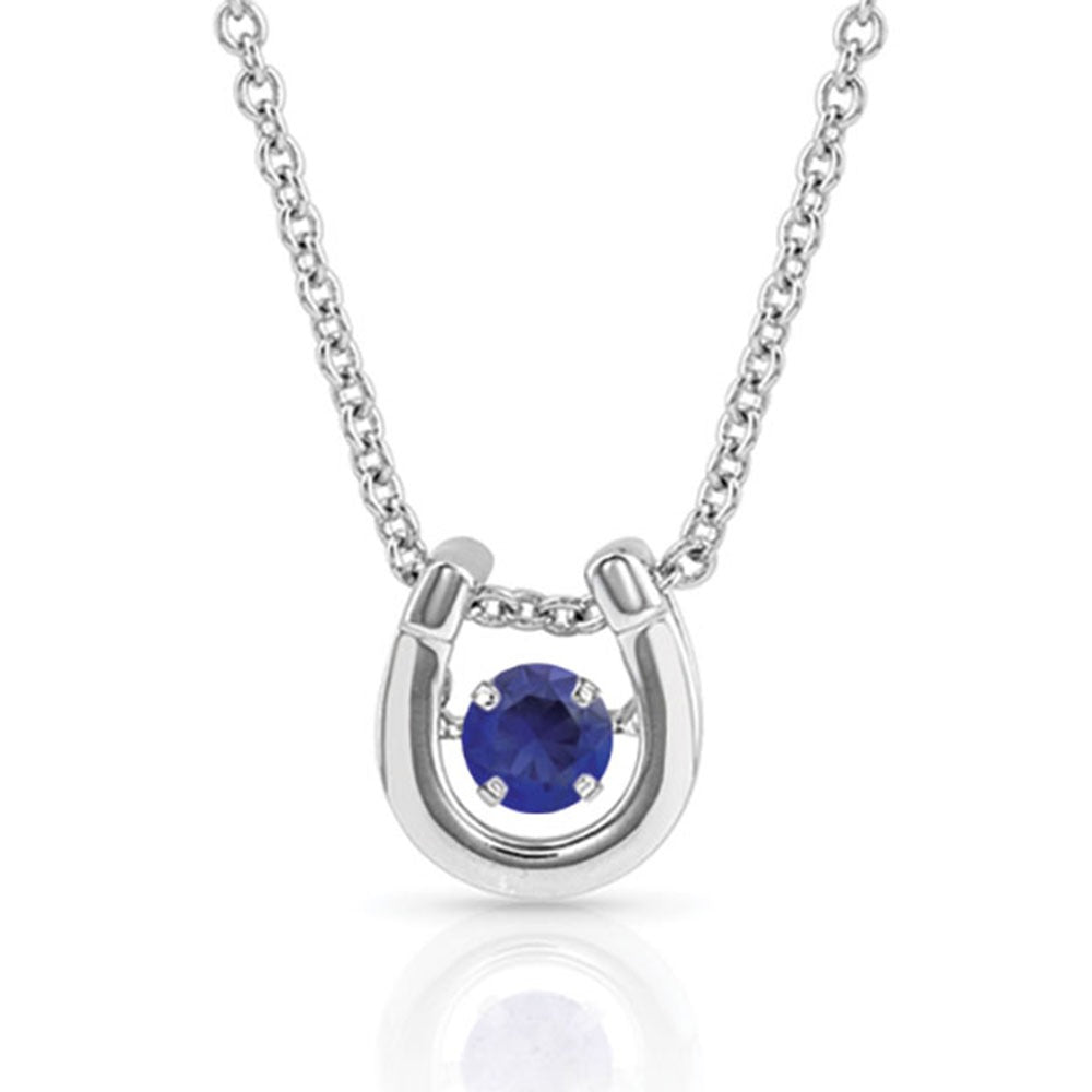MONTANA DANCING BIRTHSTONE HORSESHOE NECKLACE