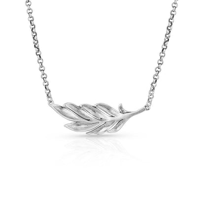 MONTANA FRAYED SINGLETON FEATHER NECKLACE