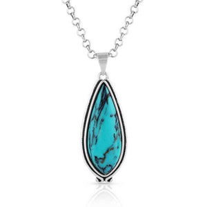 MONTANA OASIS WATERS OVAL TURQUOISE NECKLACE-Ranges Country