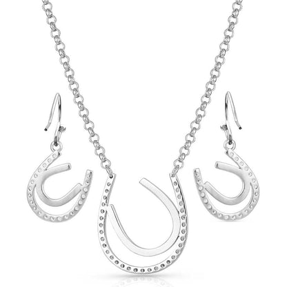 MONTANA TIPPING LUCK SPARKLY HORSESHOE JEWELLERY SET