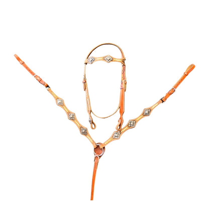 NAVAHO PAWNEE WESTERN BRIDLE & BREASTPLATE SET-Ranges Country