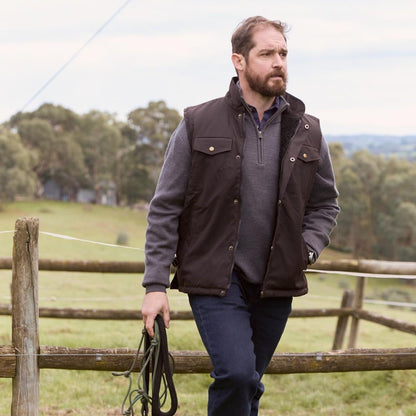 NULLARBOR UNISEX COTTON LINED OILSKIN VEST