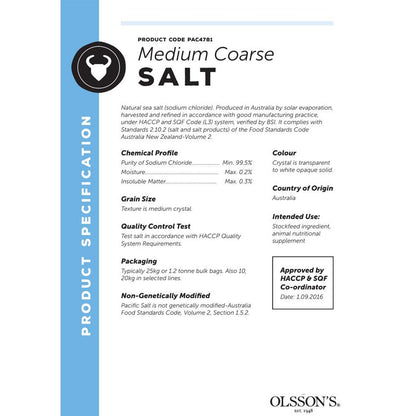 OLSSONS MEDIUM COARSE SALT 25KG