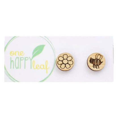 ONE HAPPY LEAF BEE & FLOWER EARRINGS-Ranges Country