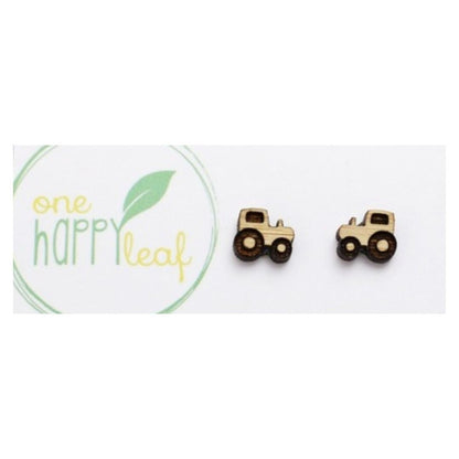 ONE HAPPY LEAF TRACTOR EARRINGS-Ranges Country