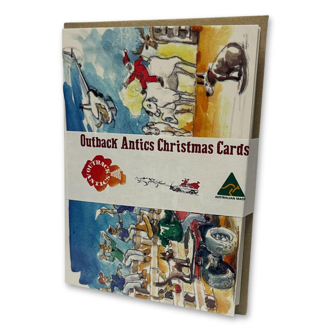 OUTBACK ANTICS CHRISTMAS CARDS 10 PACK-Ranges Country