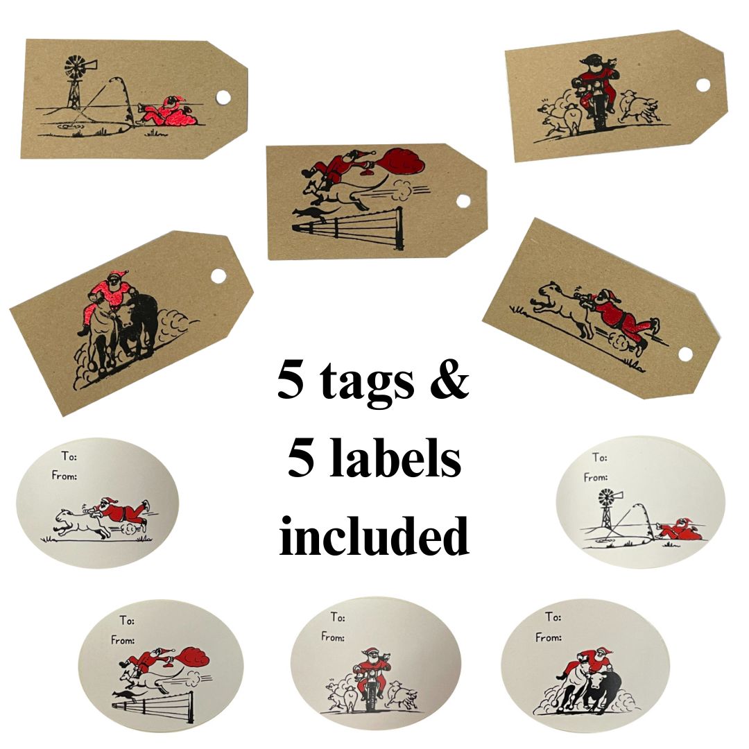 OUTBACK ANTICS CHRISTMAS TAGS & LABELS 10 PACK