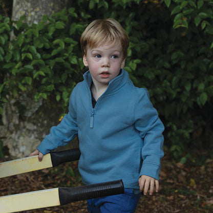 PILBARA KIDS BLUESTONE CLASSIC 1/4 ZIP JUMPER-Ranges Country