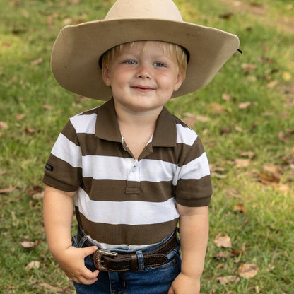 PILBARA KIDS STRIPED POLO