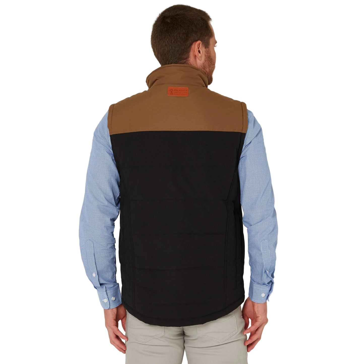 PILBARA MENS BLACK-WHISKY TWO TONE VEST