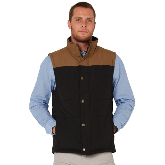 PILBARA MENS BLACK-WHISKY TWO TONE VEST-Ranges Country