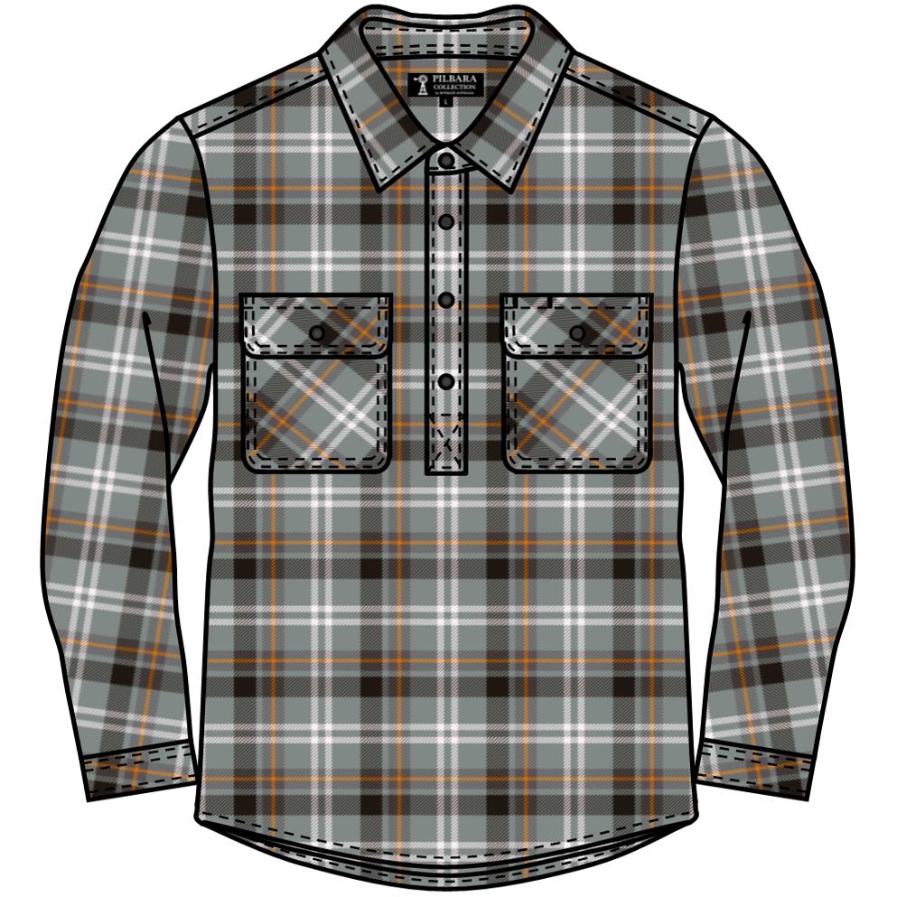 PILBARA MENS CLOSED FRONT FLANNELETTE SHIRT-Ranges Country