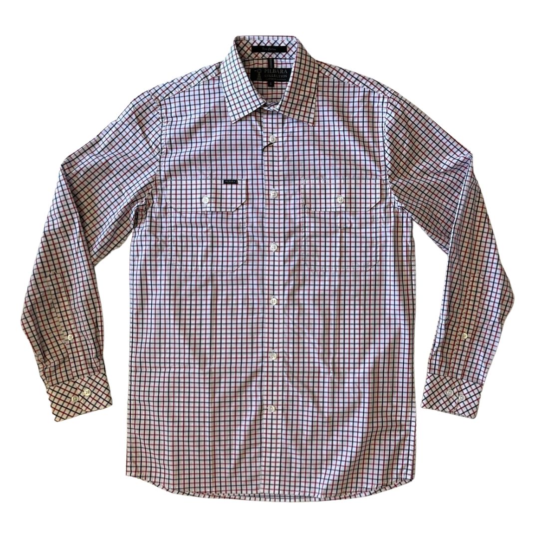PILBARA MENS DUAL POCKET CHECK SHIRT-Ranges Country