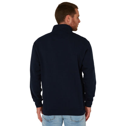 PILBARA MENS FRENCH NAVY CLASSIC 1/4 ZIP JUMPER